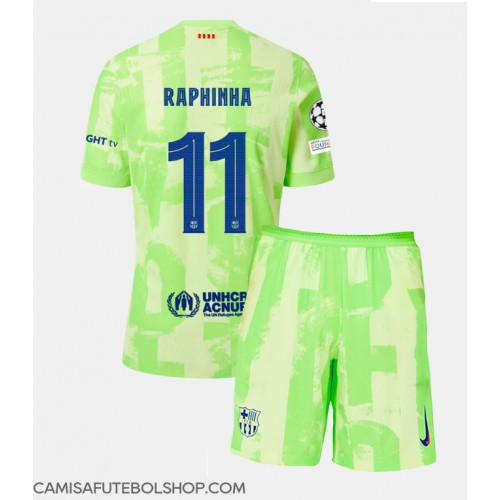 Camisa de time de futebol Barcelona Raphinha Belloli #11 Replicas 3º Equipamento Infantil 2024-25 Manga Curta (+ Calças curtas)